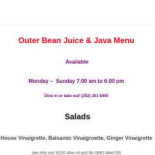 Outer Bean Juice And Java Cardápio