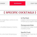 Specific Gravity Pizzeria Beer Joint Cardápio