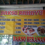 Bakso Rahayu Cardápio